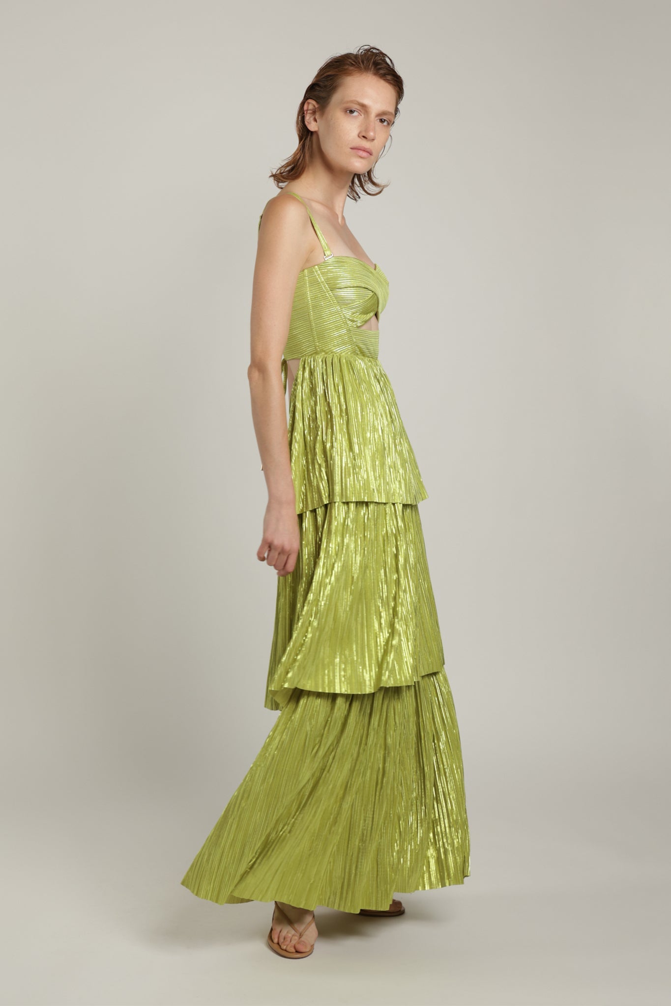 SABINA MUSAYEV - pleated_knit_w_foil_lime_green_summer_24
