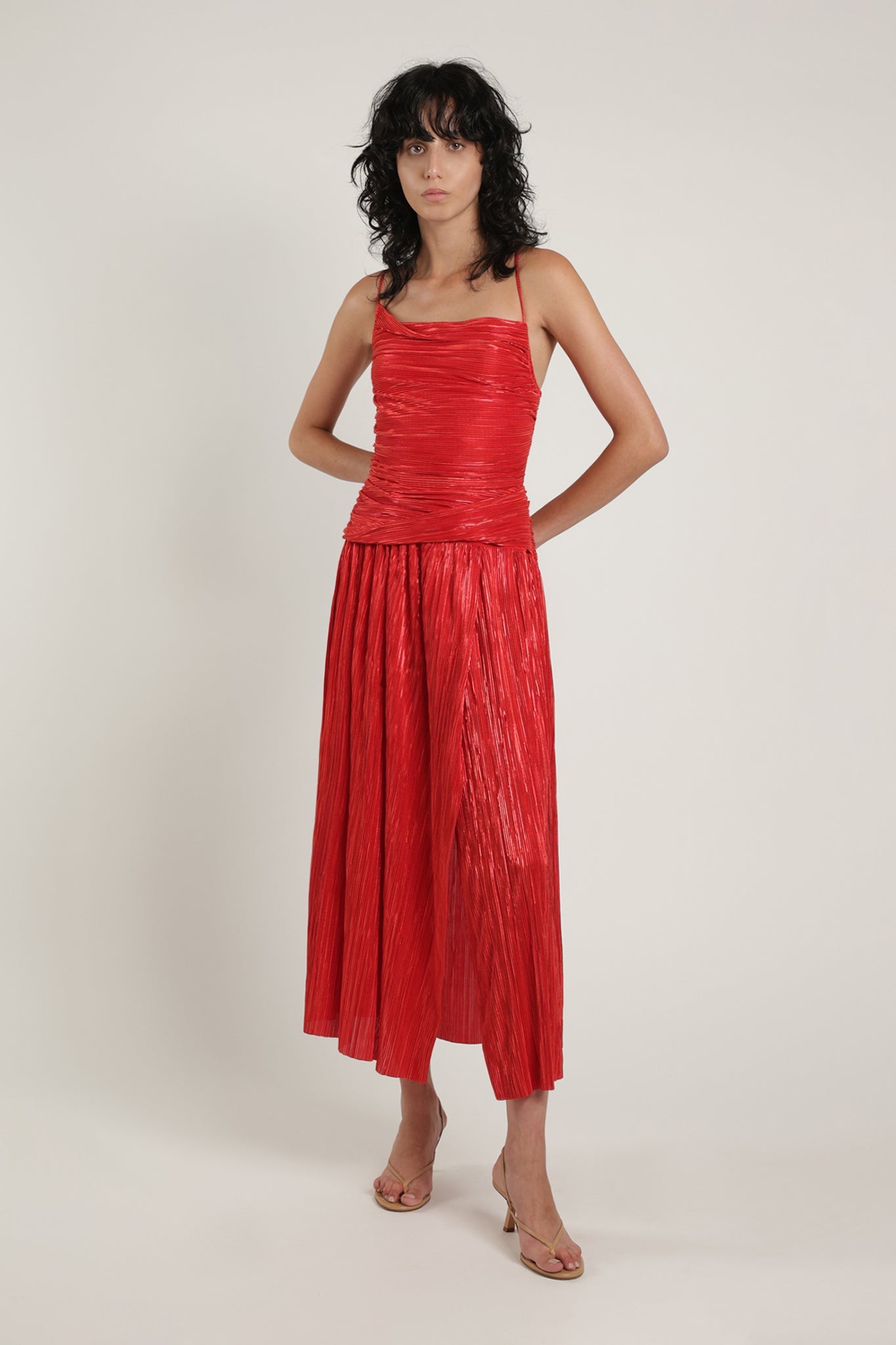 SABINA MUSAYEV - pleated_knit_w_foil_radiant_red_summer_24