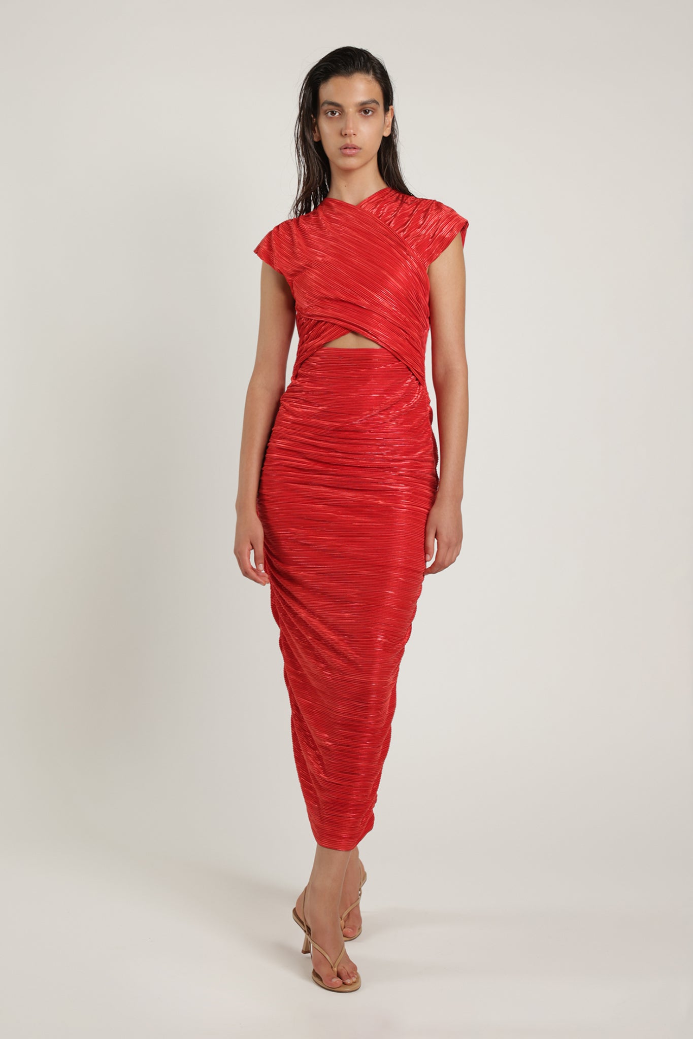 SABINA MUSAYEV - pleated_knit_w_foil_radiant_red_summer_24
