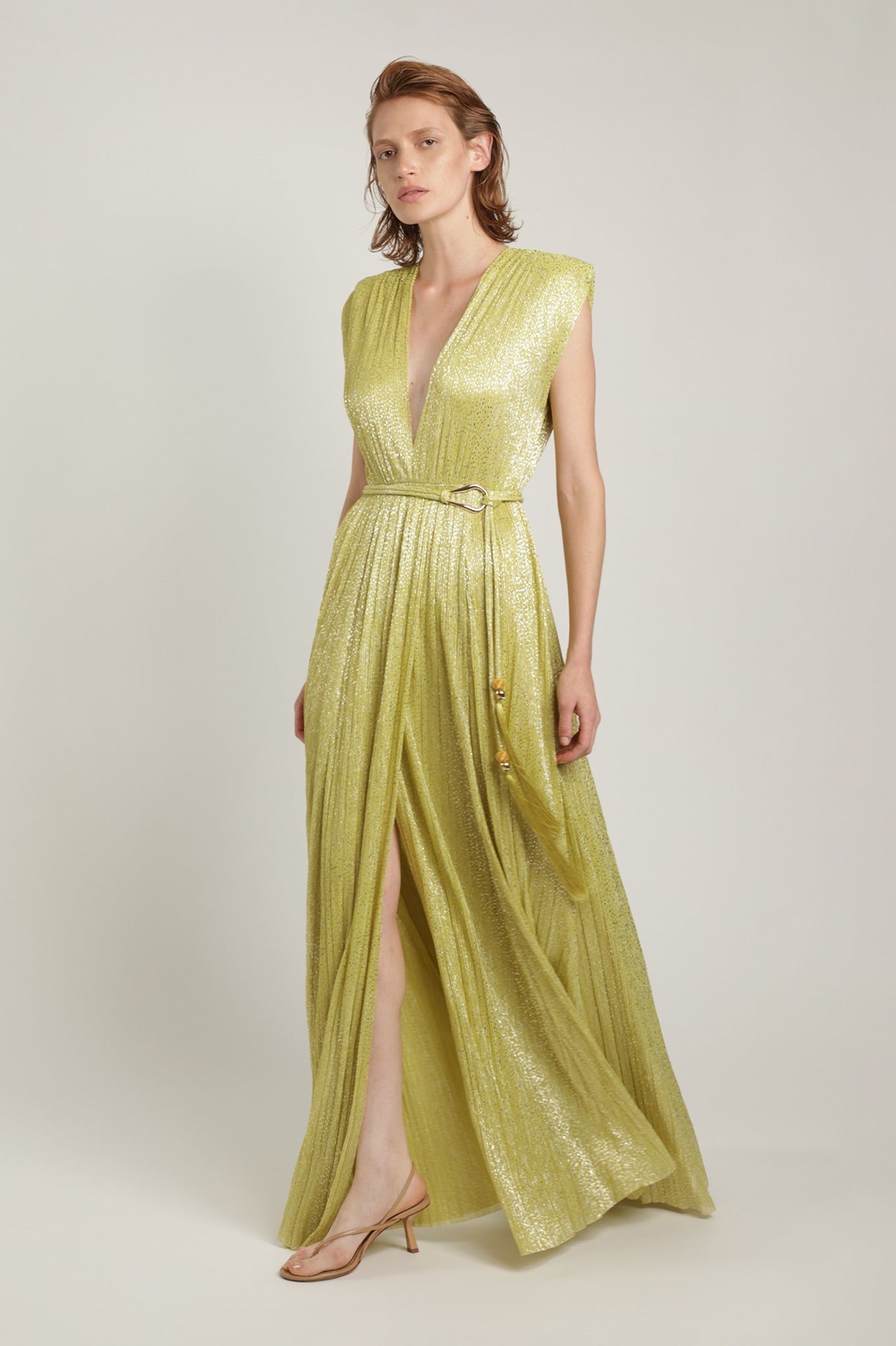 SABINA MUSAYEV - pleated_knit_w_speckled_foil_sunny_lime_summer_24