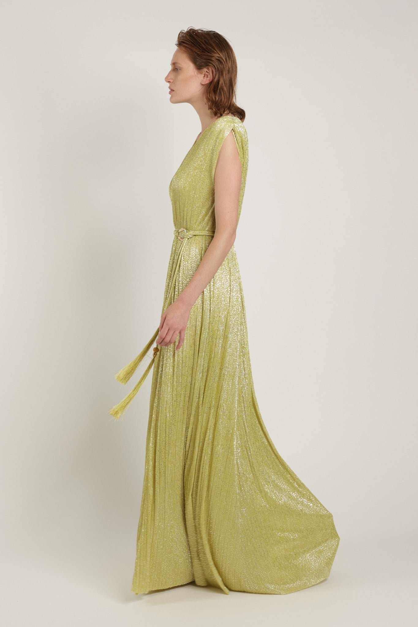 SABINA MUSAYEV - pleated_knit_w_speckled_foil_sunny_lime_summer_24