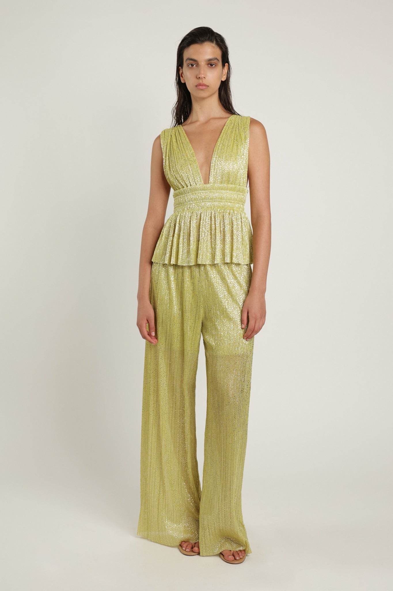 SABINA MUSAYEV - pleated_knit_w_speckled_foil_sunny_lime_summer_24
