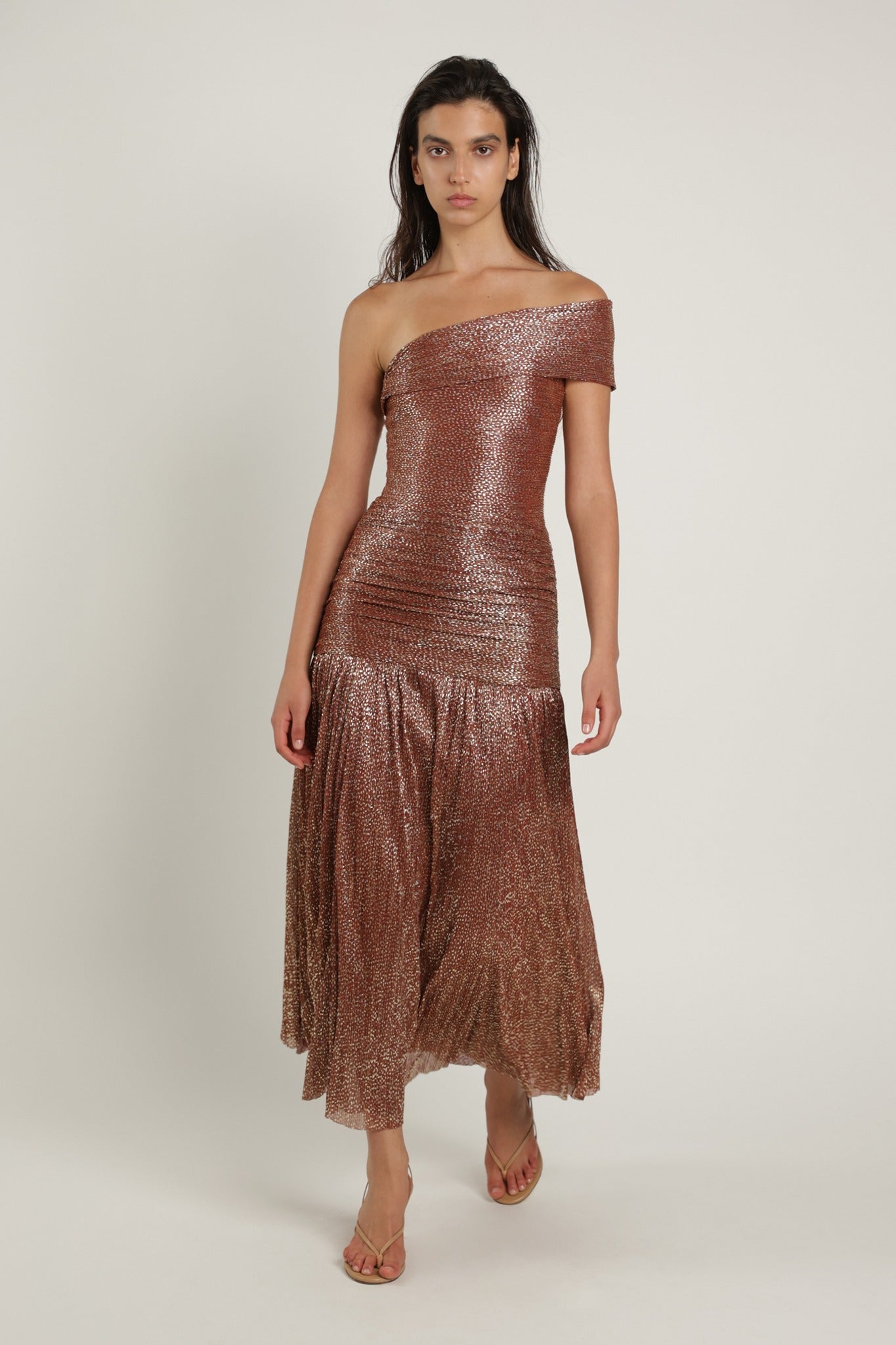 SABINA MUSAYEV - pleated_knit_w_speckled_foil_rust_summer_24