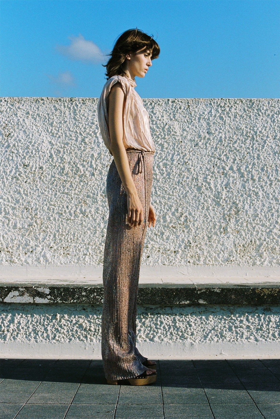 SABINA MUSAYEV - pleated_knit_w_foil_pearl_blush_fw_23_24