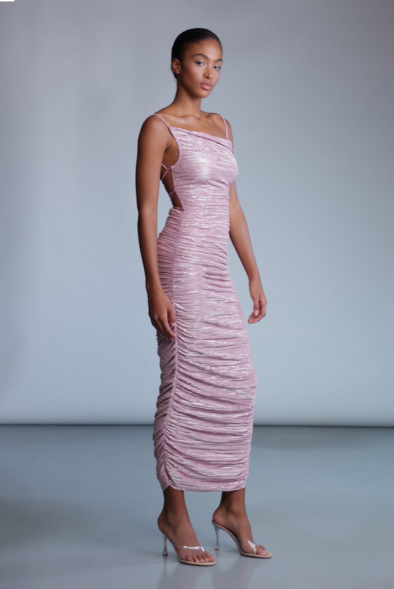 SABINA MUSAYEV - pleated_knit_w_foil_dusty_rose_pre_fall_24_25