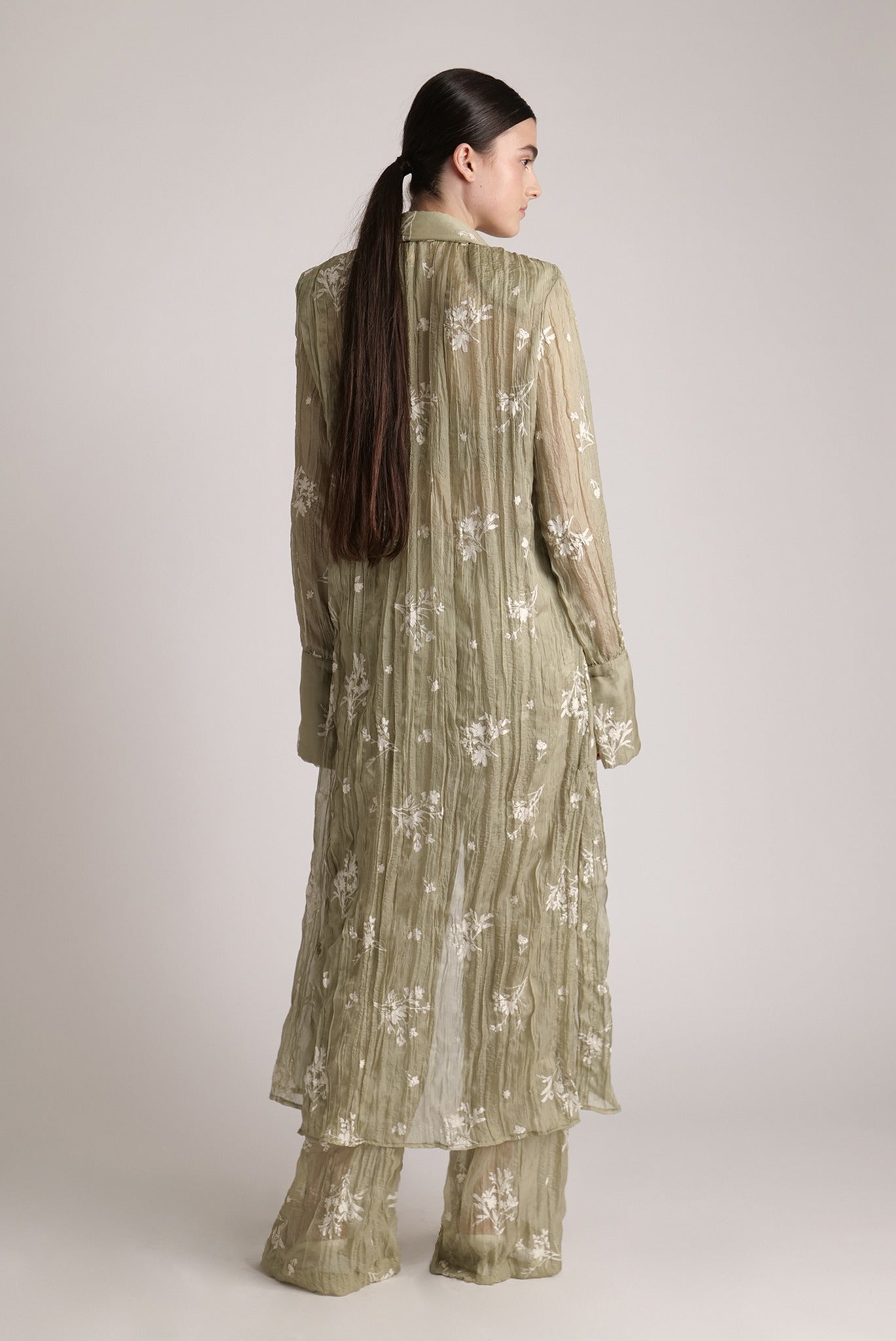 SABINA MUSAYEV - pleated_chiffon_w_embroidery_moss_green_24