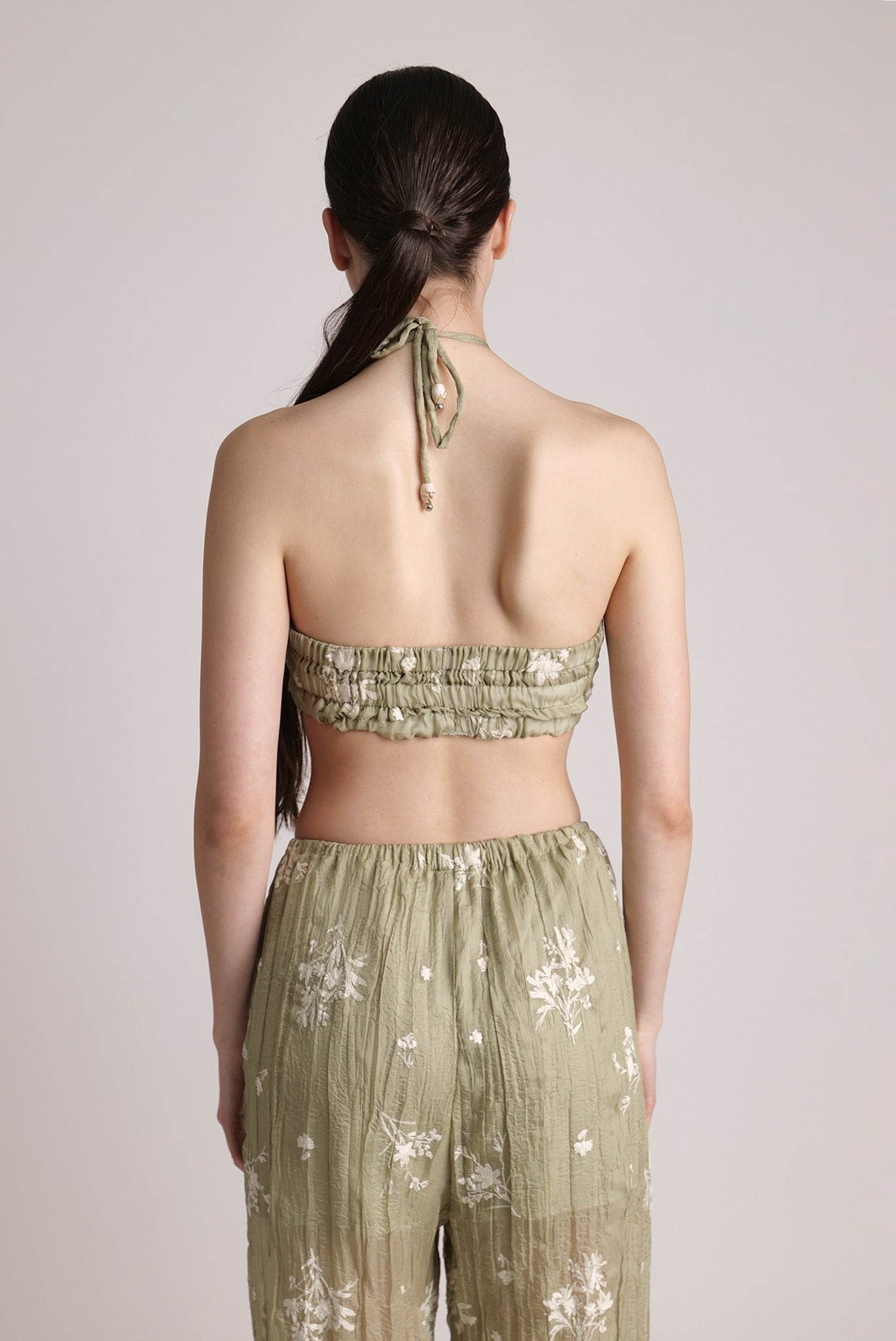 SABINA MUSAYEV - pleated_chiffon_w_embroidery_moss_green_24