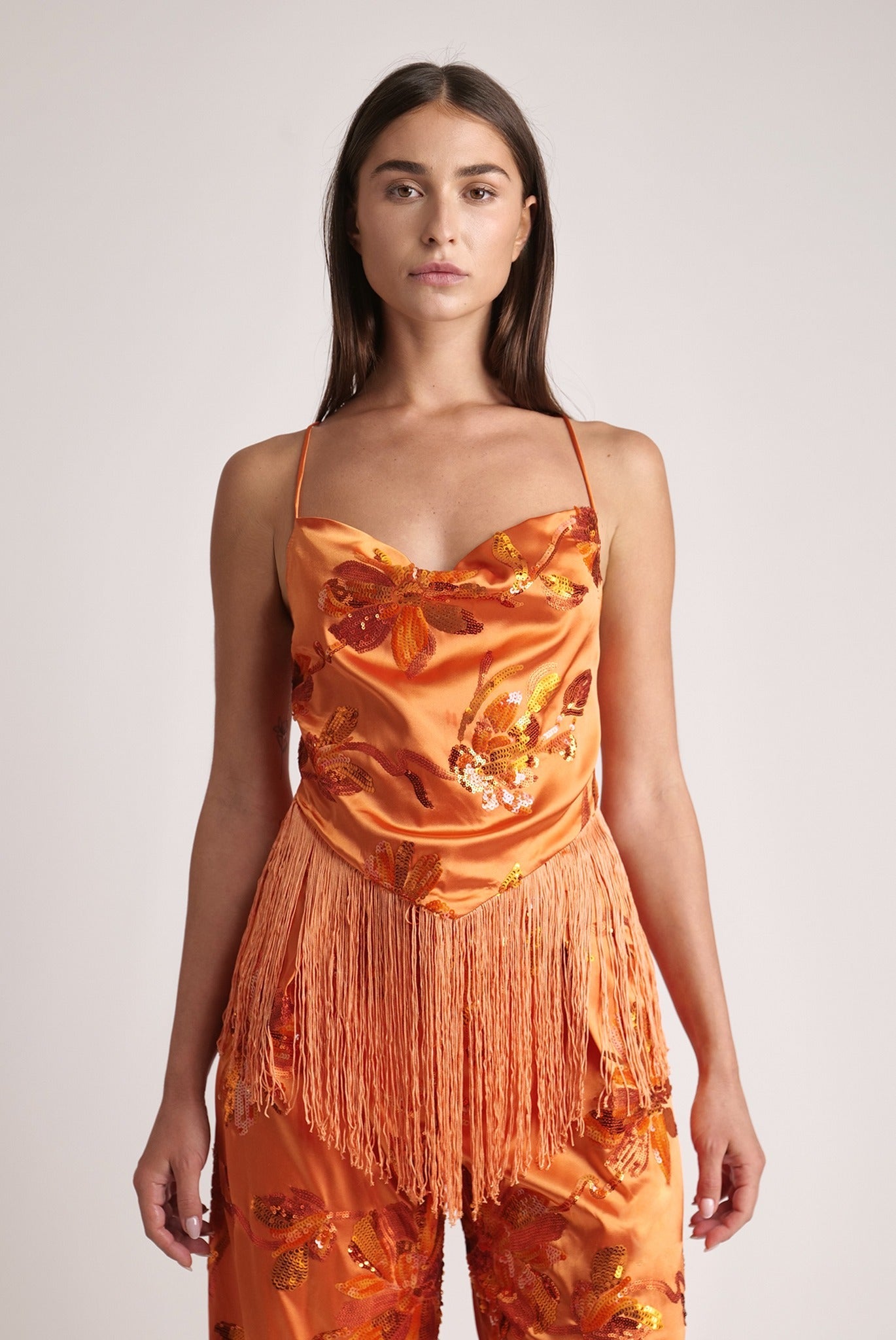 SABINA MUSAYEV - blossom_sequins_on_satin_orange_spring_24
