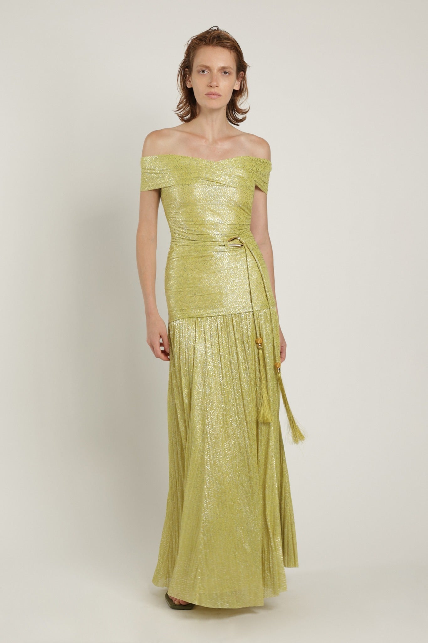SABINA MUSAYEV - pleated_knit_w_speckled_foil_sunny_lime_summer_24