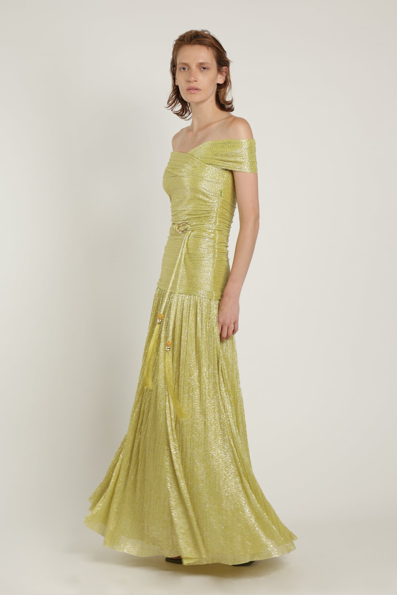 SABINA MUSAYEV - pleated_knit_w_speckled_foil_sunny_lime_summer_24