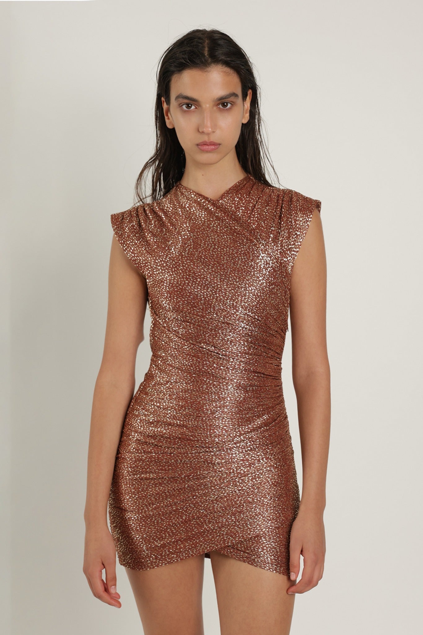 SABINA MUSAYEV - pleated_knit_w_speckled_foil_rust_summer_24