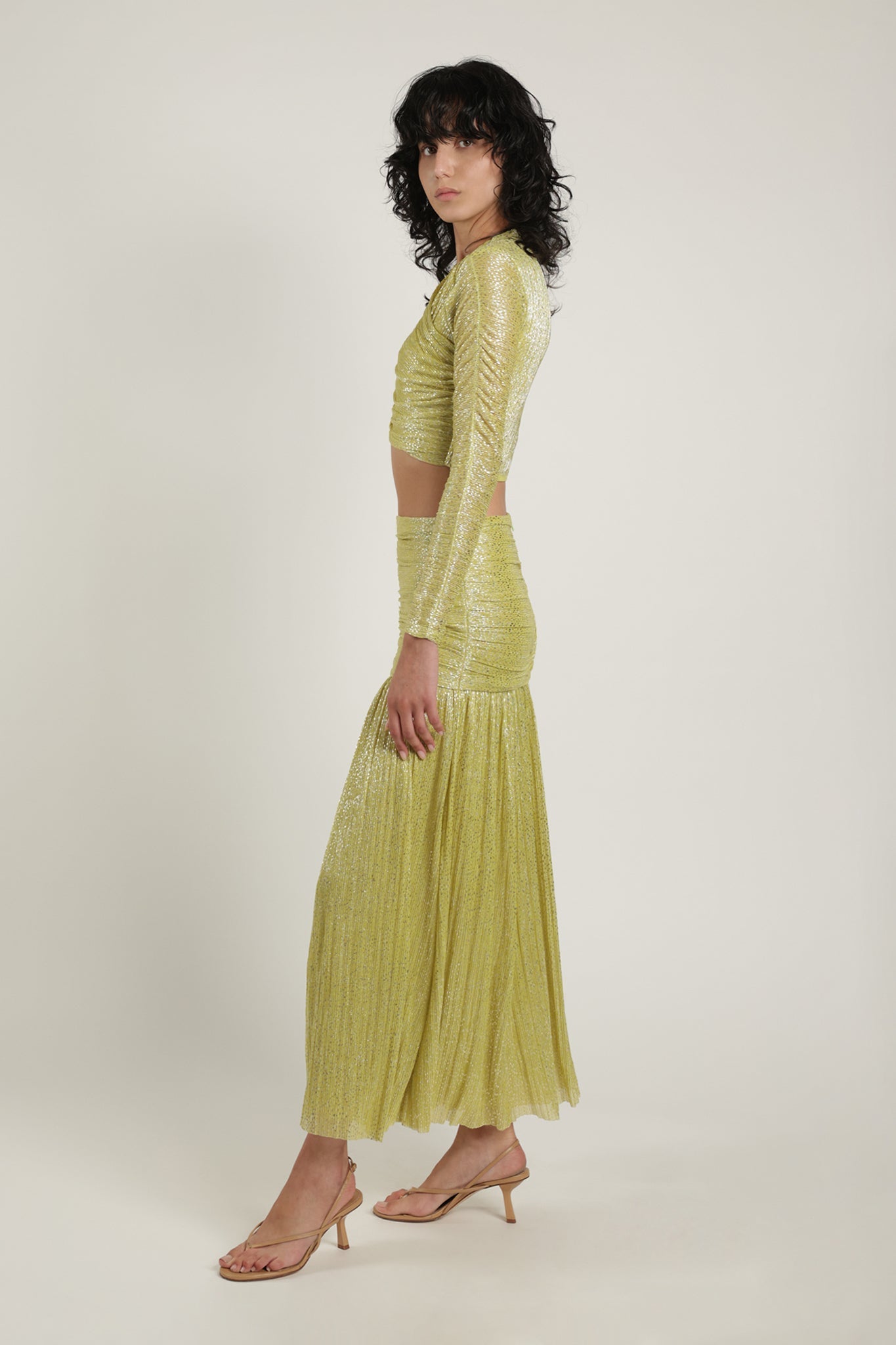 SABINA MUSAYEV - pleated_knit_w_speckled_foil_sunny_lime_summer_24
