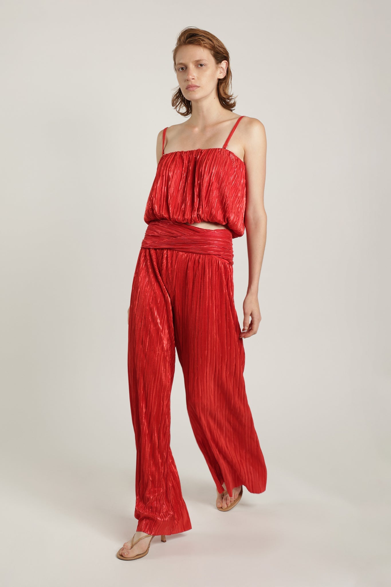 SABINA MUSAYEV - pleated_knit_w_foil_radiant_red_summer_24