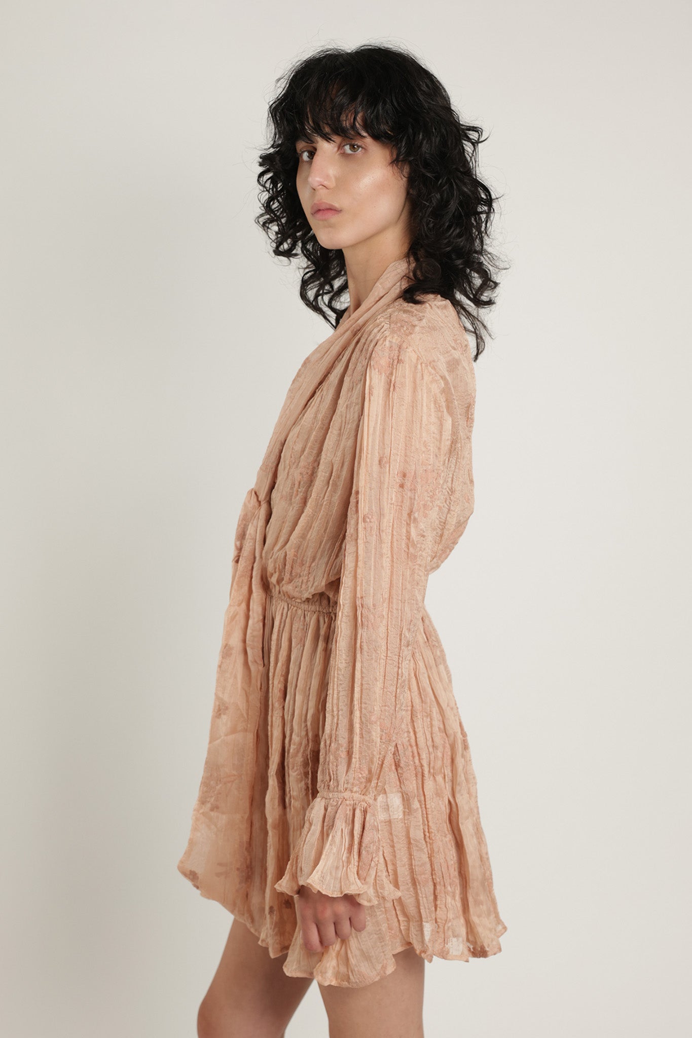 SABINA MUSAYEV - pleated_chiffon_w_emb_cream_latte_summer_24
