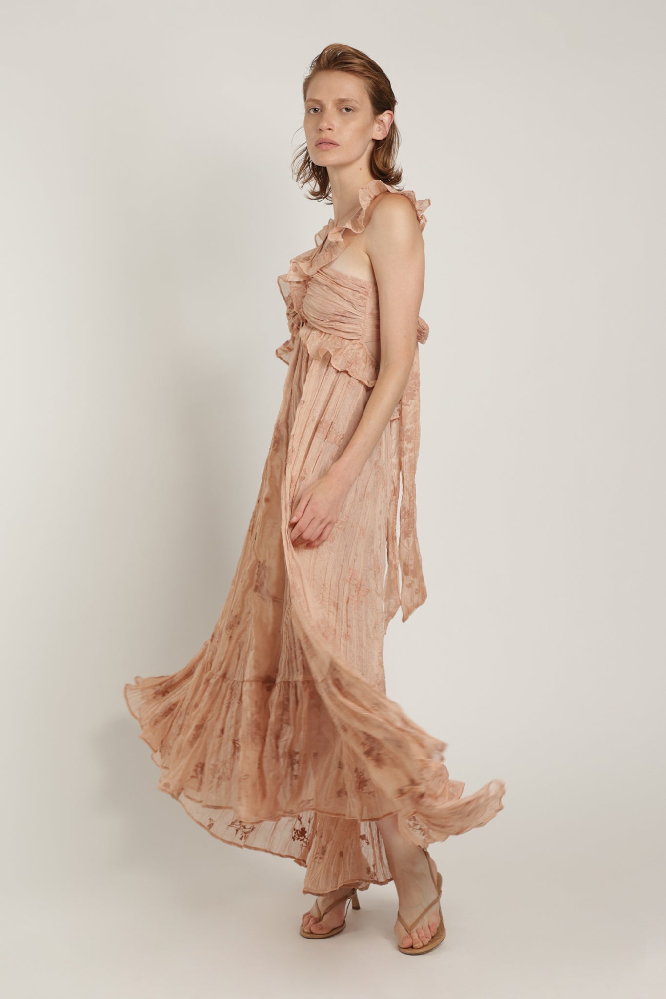 SABINA MUSAYEV - pleated_chiffon_w_emb_cream_latte_summer_24
