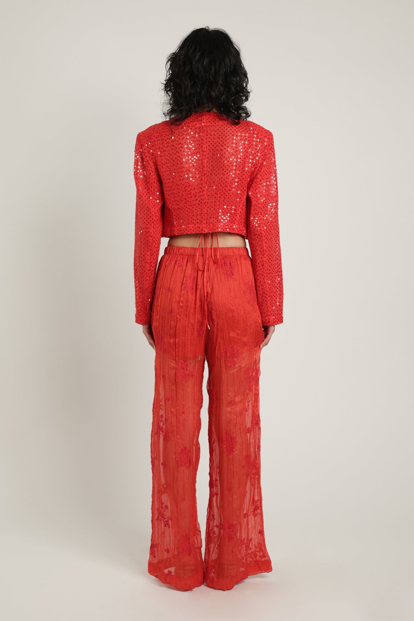 SABINA MUSAYEV - pleated_chiffon_w_emb_poppy_red_summer_24