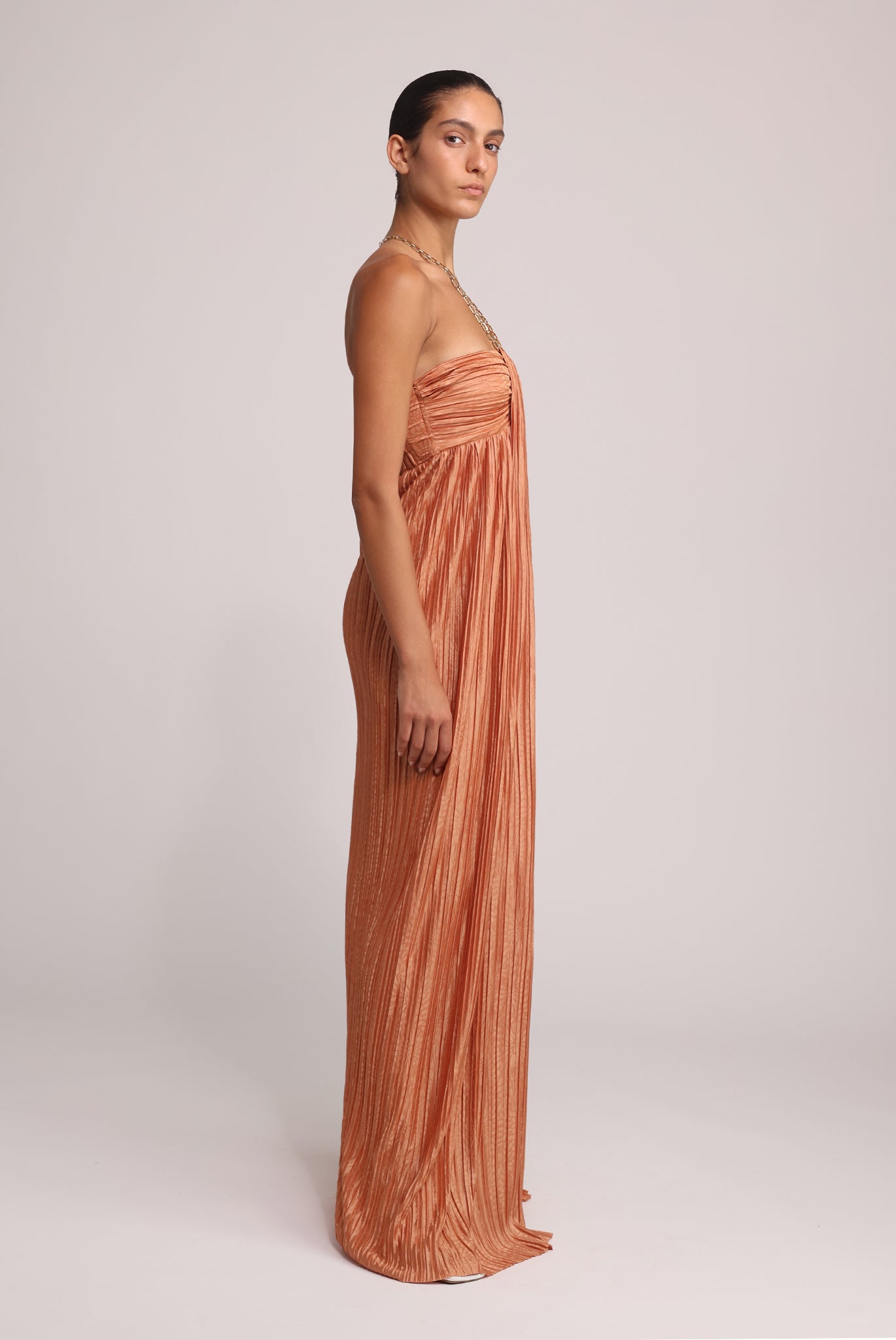 SABINA MUSAYEV - floral_embossed_pleated_knit_caramel_summer_25