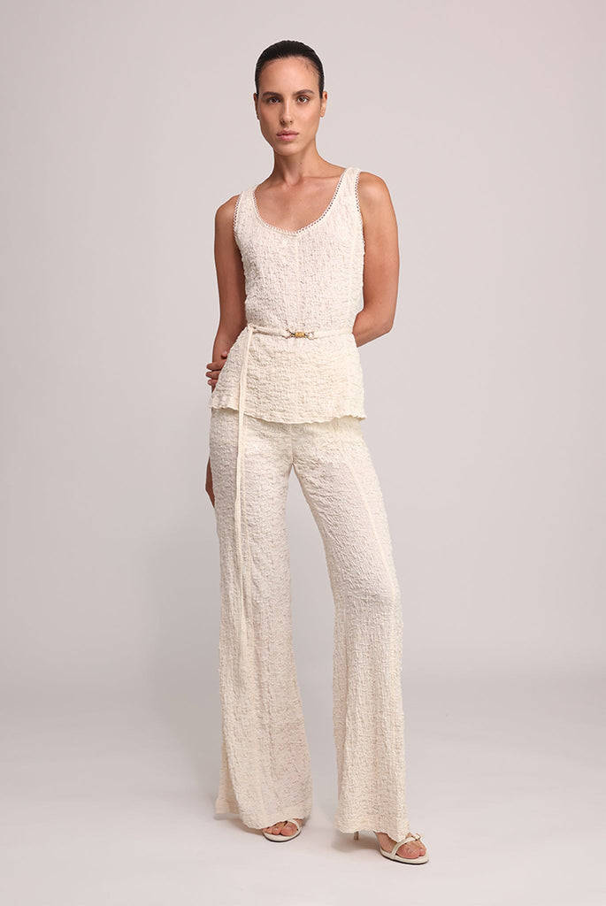 ボトムスその他 THE ANDAMANE Ivory trouser skirt WOOL STRIPE DOUBLE TUCK WIDE PANTS – THE SHOP YOHJI YAMAMOTO