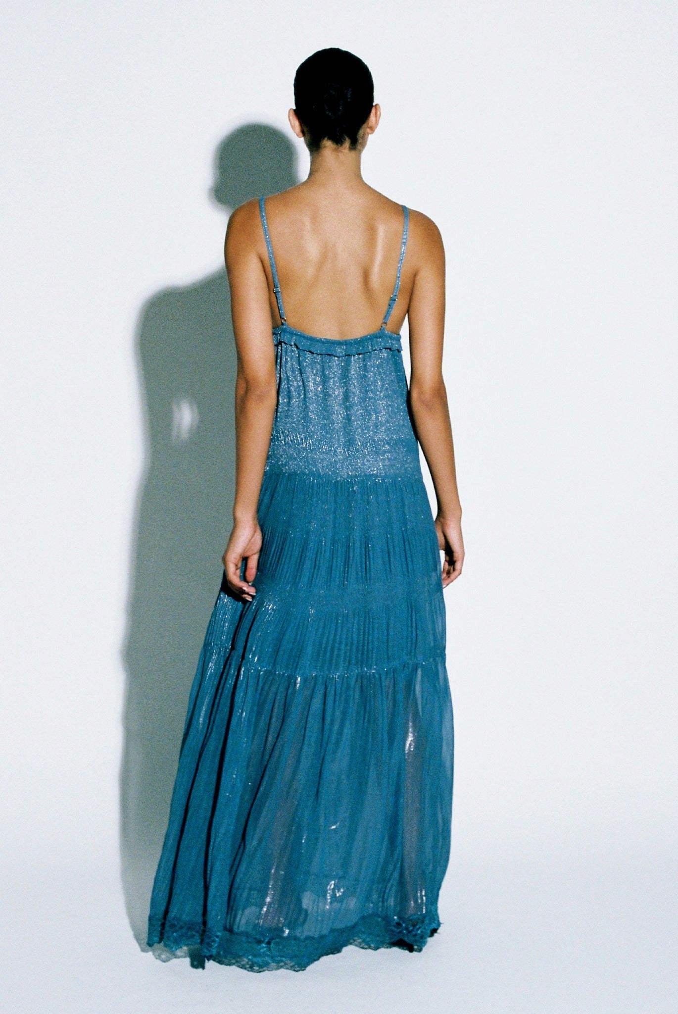 SABINA MUSAYEV - pleated_chiffon_w._foil_silver_blue_pre_fall_25_26