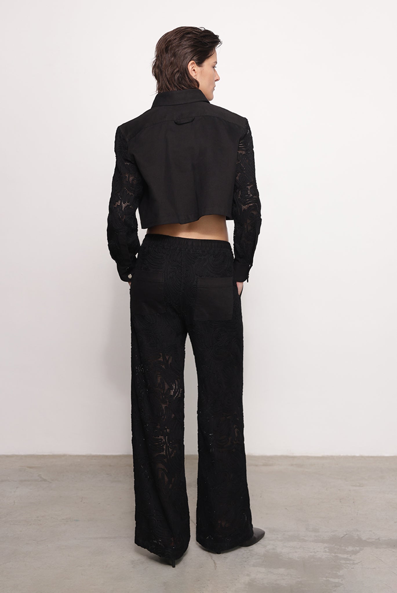 SABINA MUSAYEV - brushed_denim_w._ribbon_mesh_black_fw_25_26