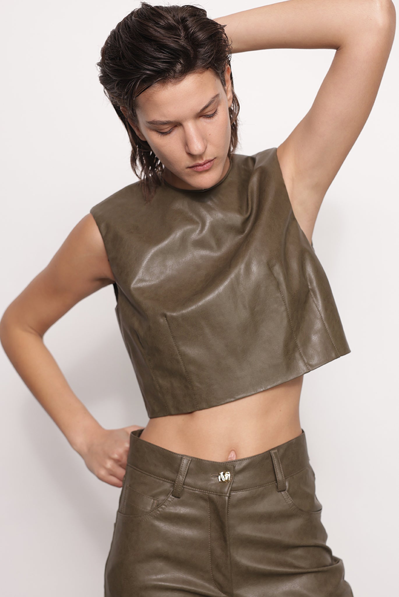 SABINA MUSAYEV - vegan_lether_dark_khaki_fw_25_26