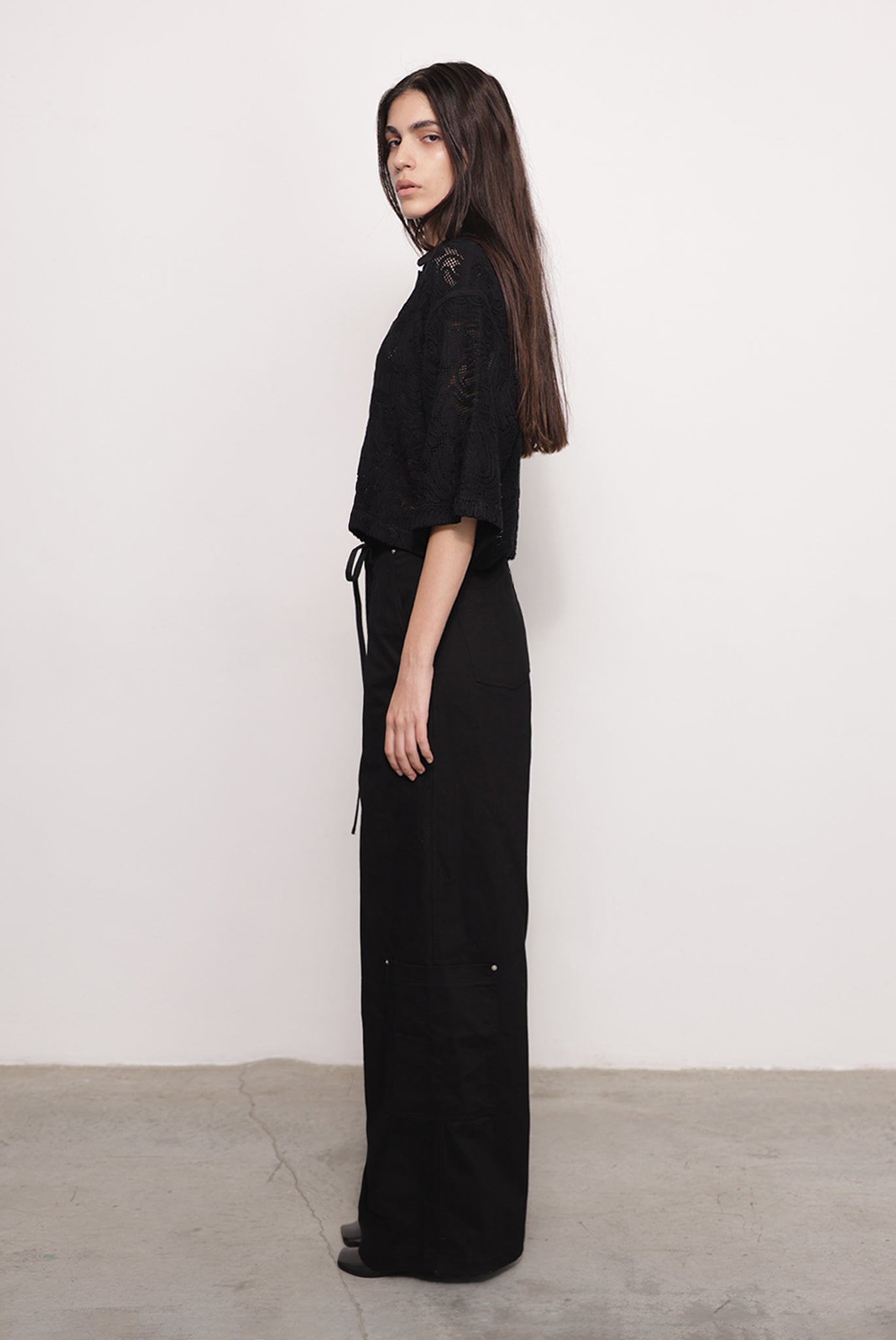 SABINA MUSAYEV - brushed_denim_w._ribbon_mesh_black_fw_25_26