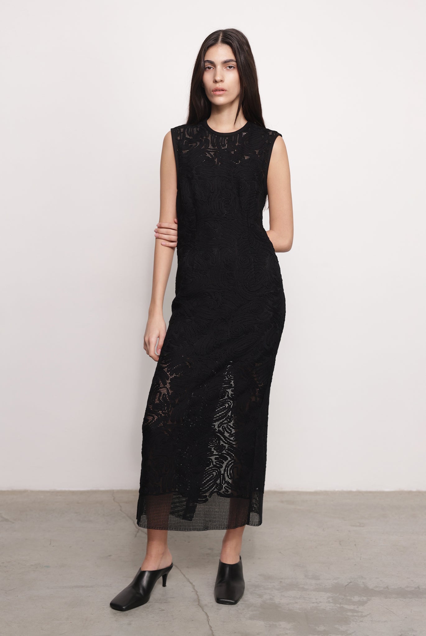 SABINA MUSAYEV - brushed_denim_w._ribbon_mesh_black_fw_25_26