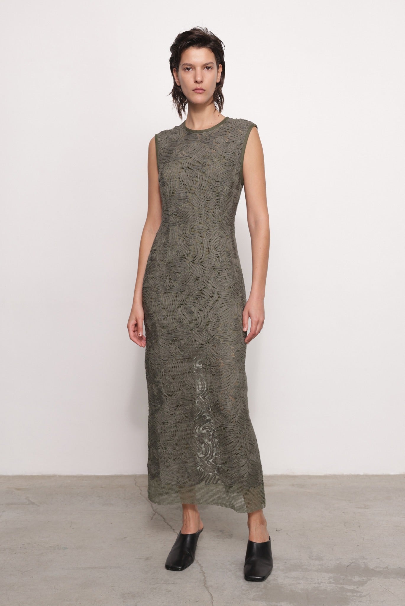 SABINA MUSAYEV - brushed_denim_w._ribbon_mesh_olive_green_fw_25_26