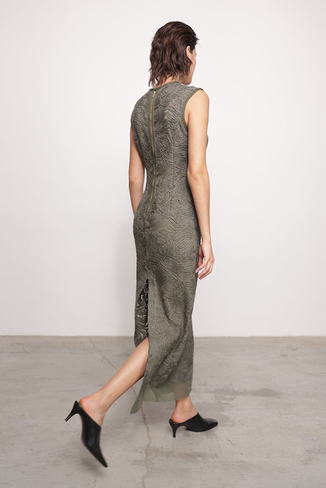 SABINA MUSAYEV - brushed_denim_w._ribbon_mesh_olive_green_fw_25_26