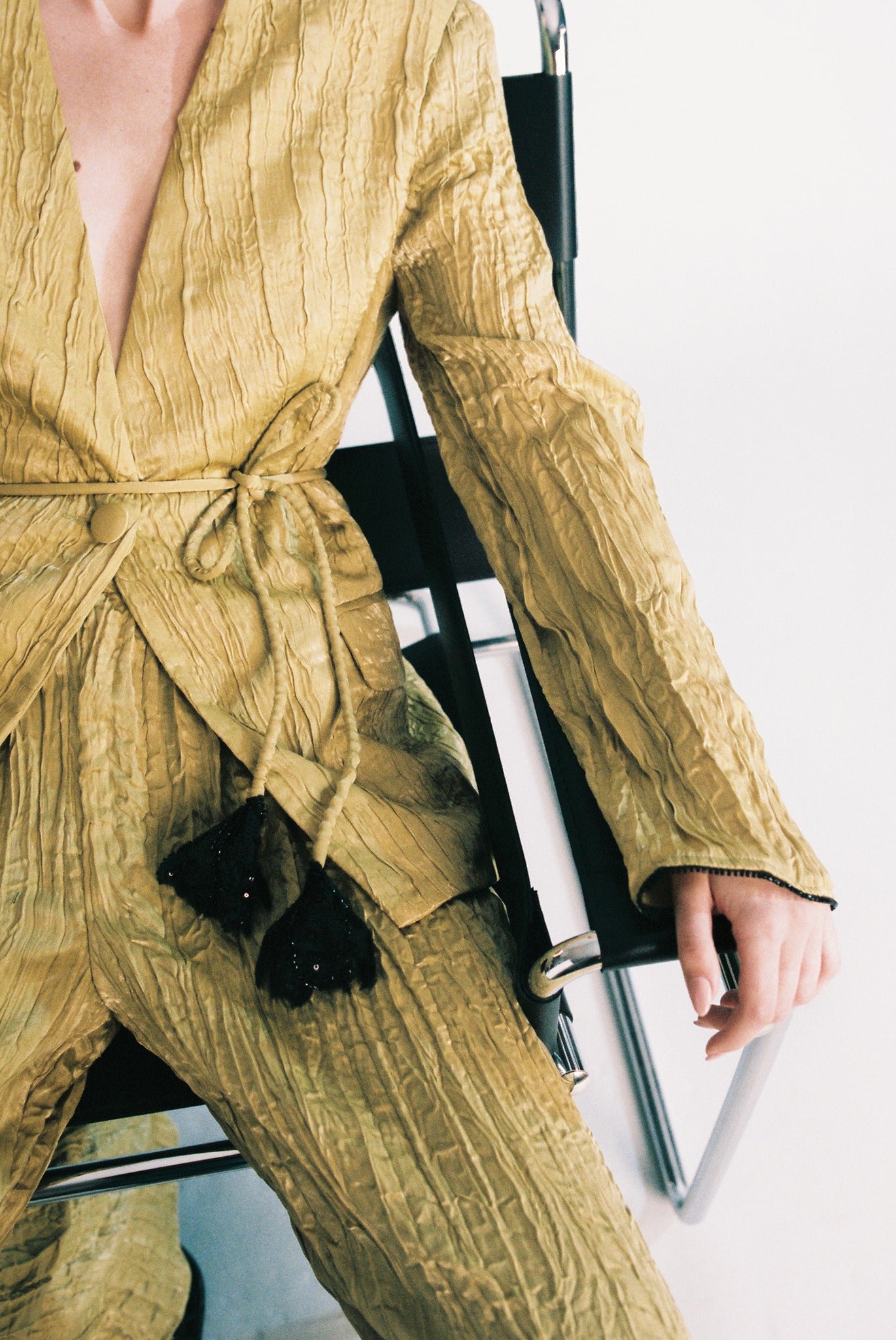 SABINA MUSAYEV - crinkled_satin_antique_gold_pre_spring_26