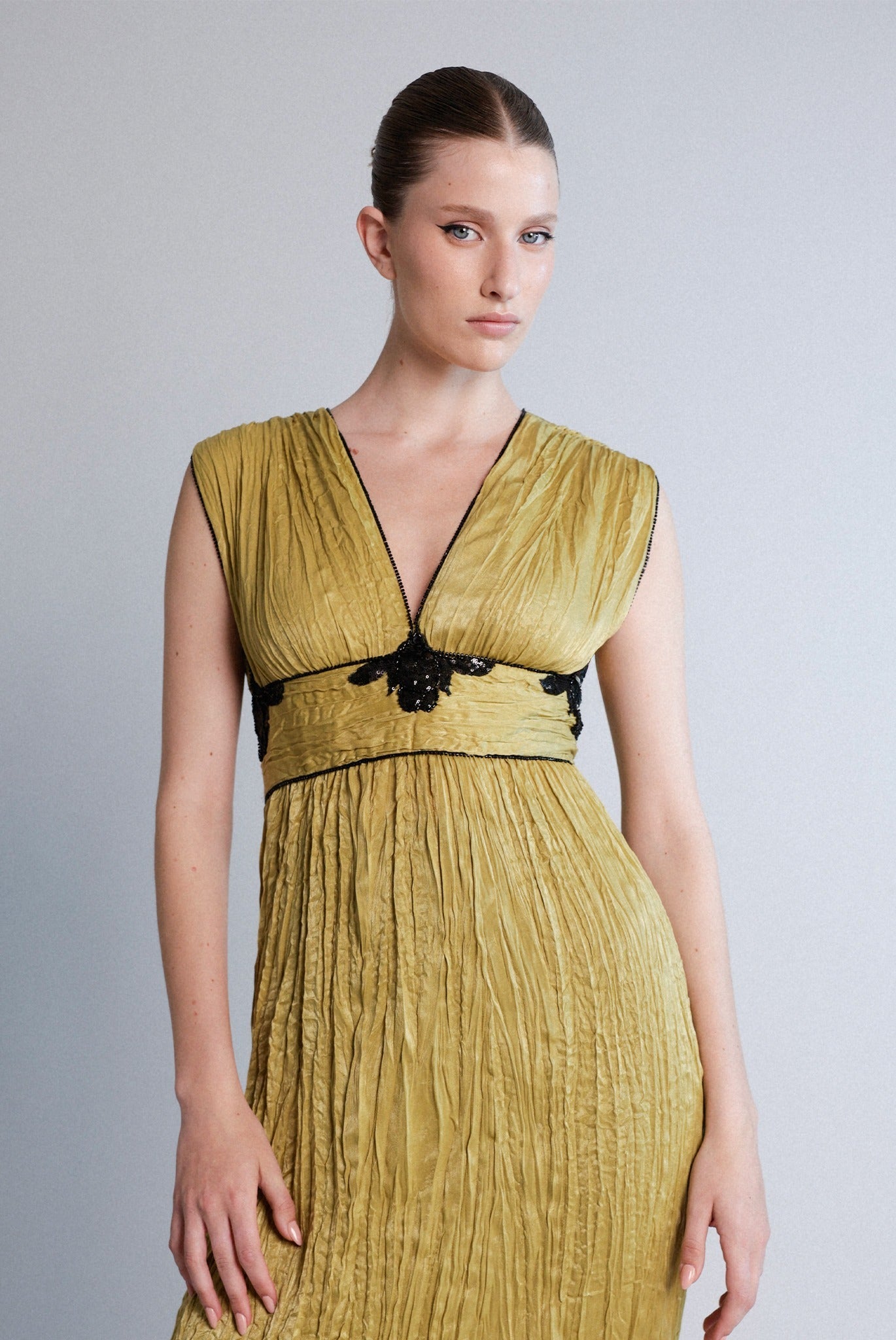 SABINA MUSAYEV - crinkled_satin_antique_gold_pre_spring_26