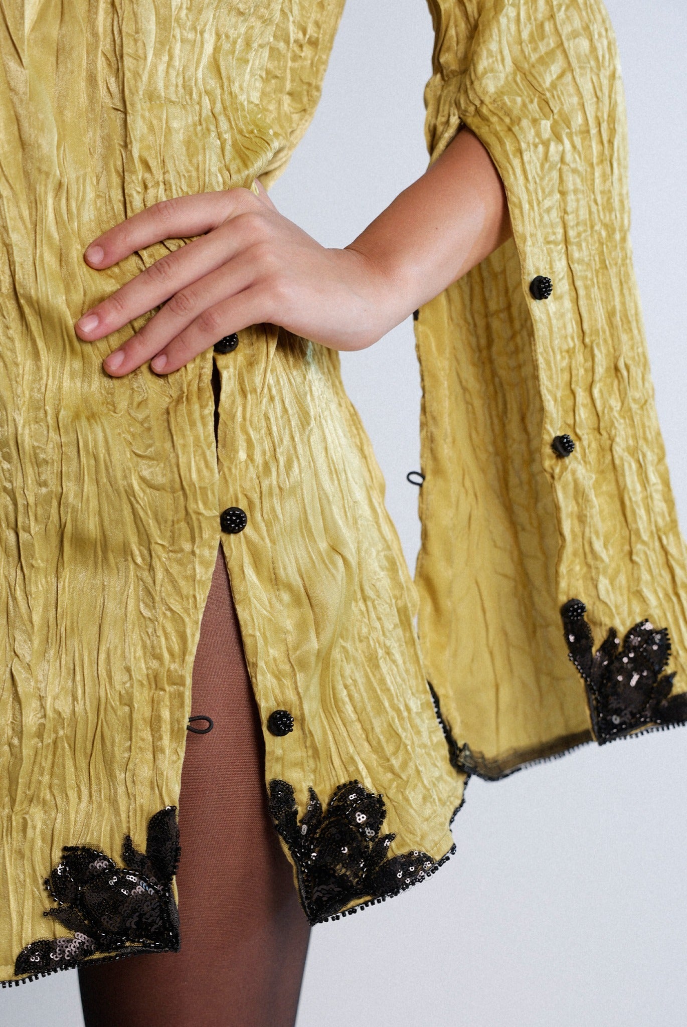 SABINA MUSAYEV - crinkled_satin_antique_gold_pre_spring_26