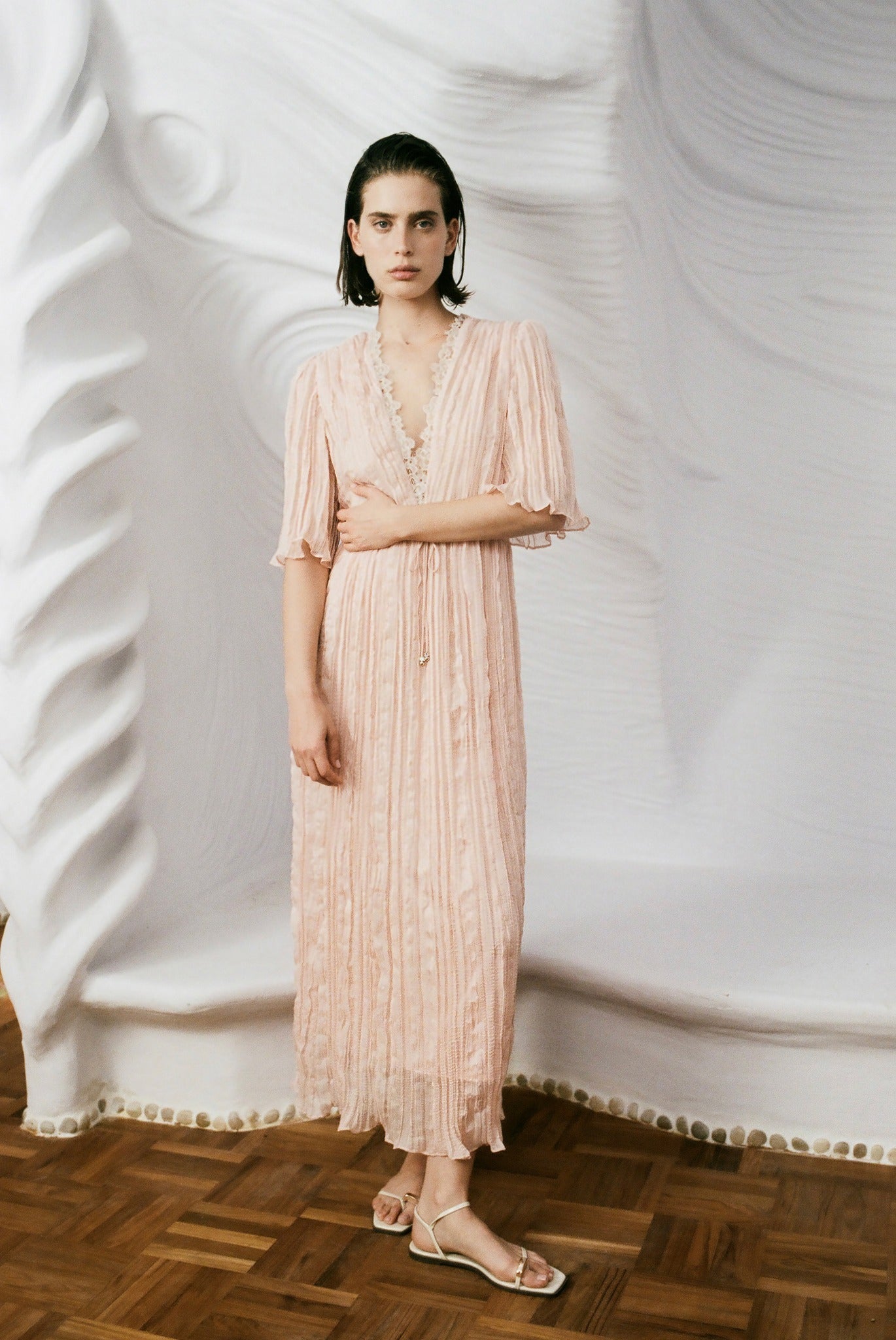 SABINA MUSAYEV - pleated_chiffon_peach_summer_26