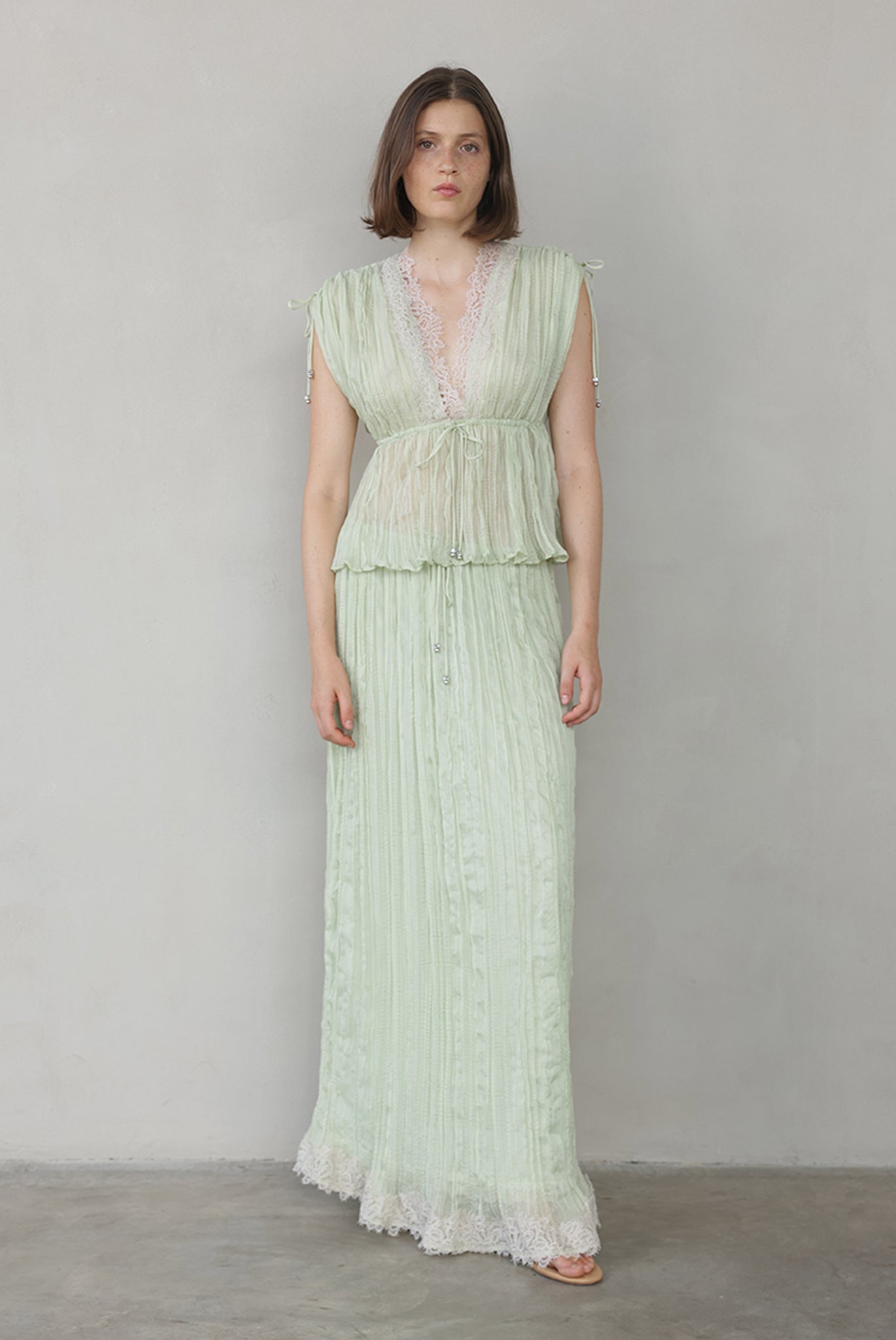 SABINA MUSAYEV - pleated_chiffon_aloe_vera_summer_26