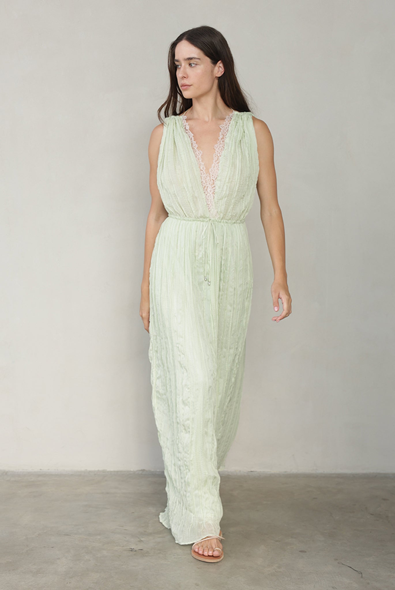 SABINA MUSAYEV - pleated_chiffon_aloe_vera_summer_26