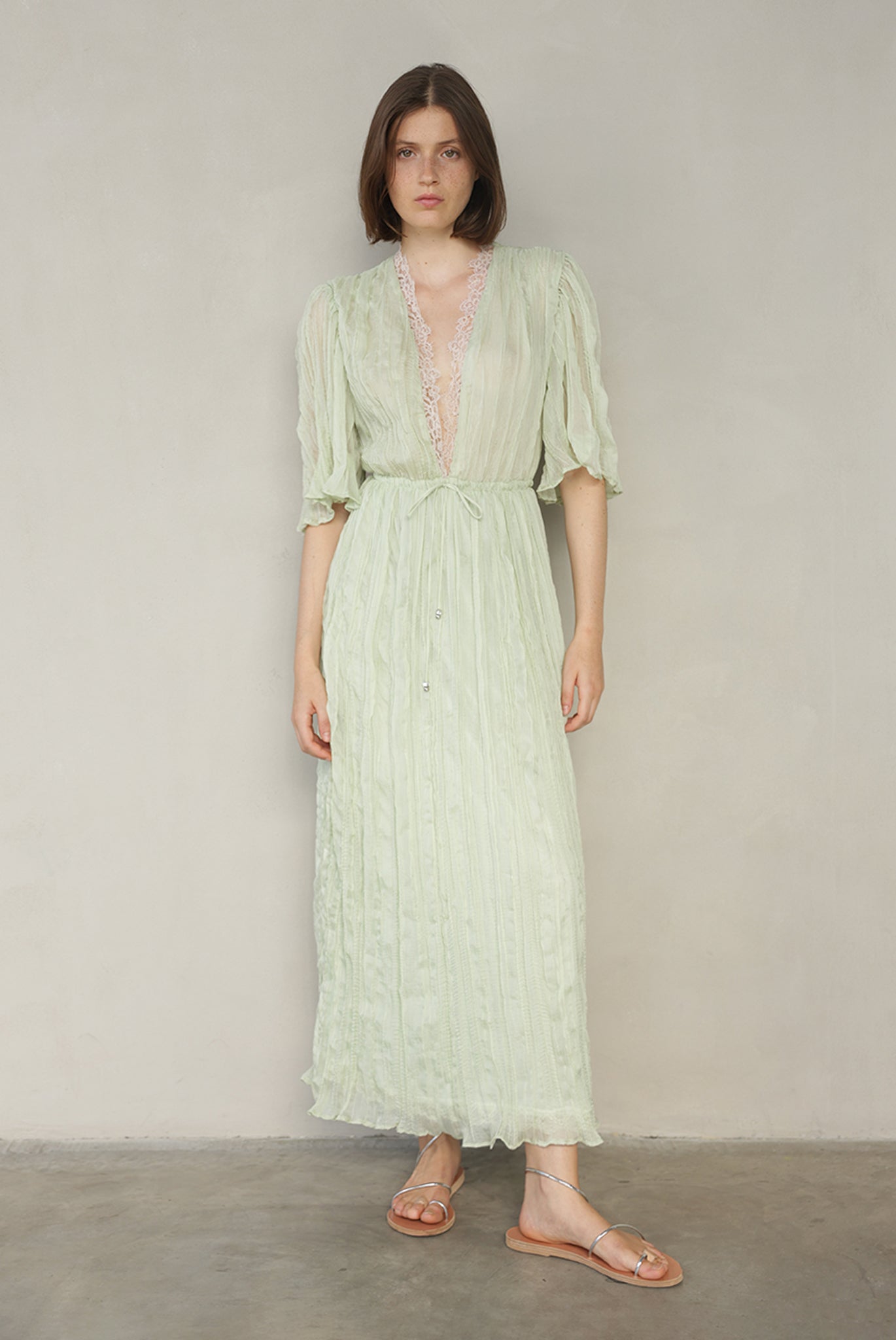 SABINA MUSAYEV - pleated_chiffon_aloe_vera_summer_26