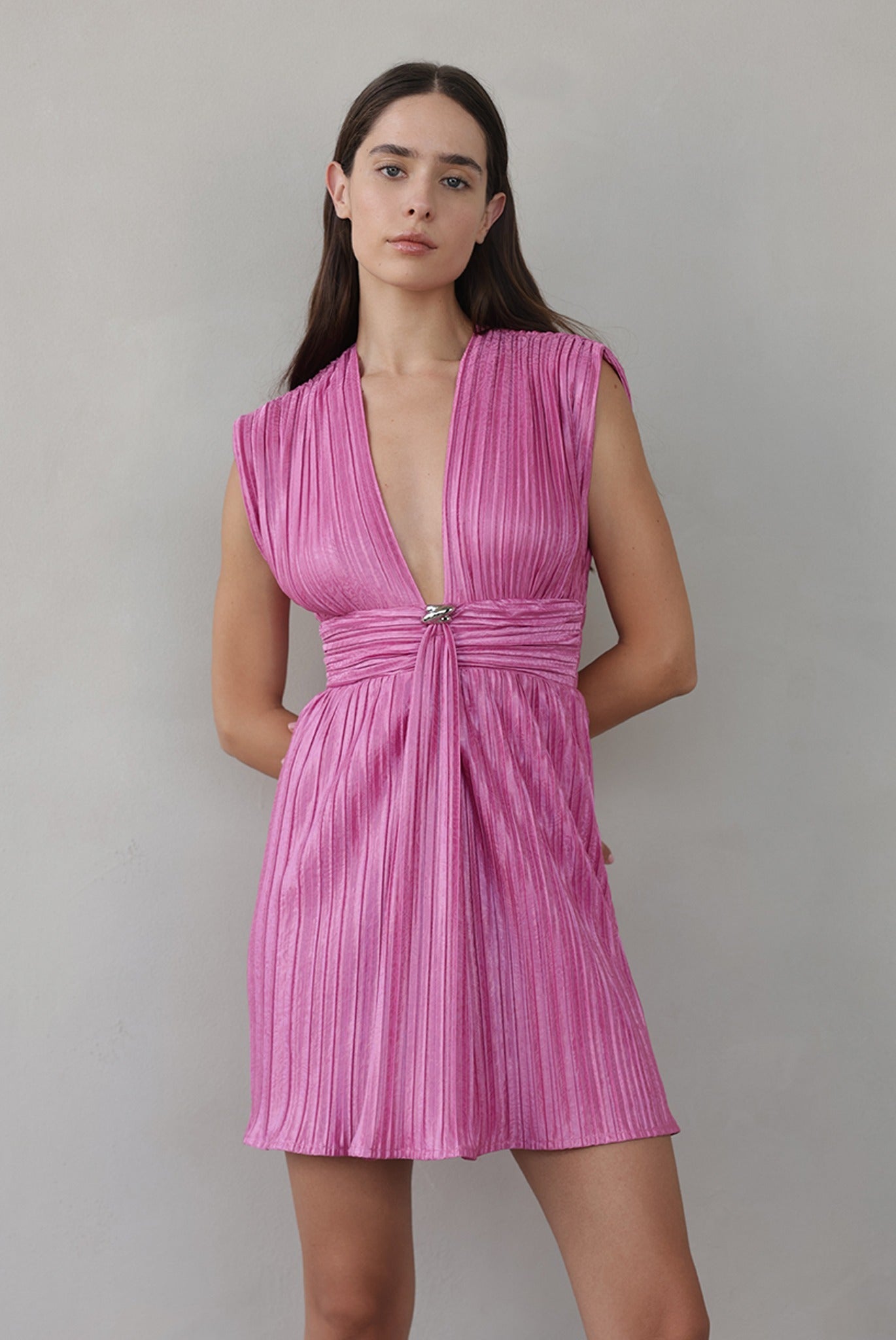 SABINA MUSAYEV - paisley_embossed_pleated_knit_fuchsia_pink_summer_26
