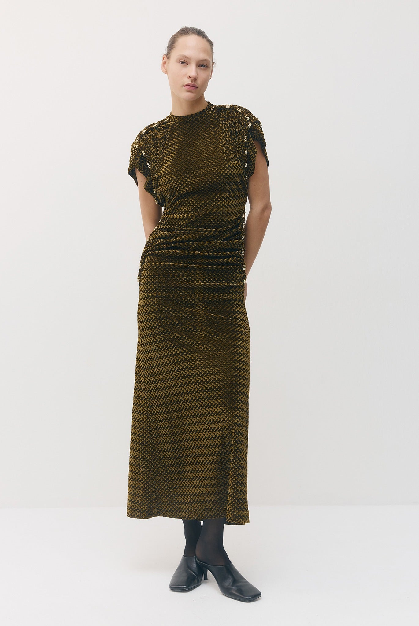 SABINA MUSAYEV - embossed_velvet_olive_fw_26_27