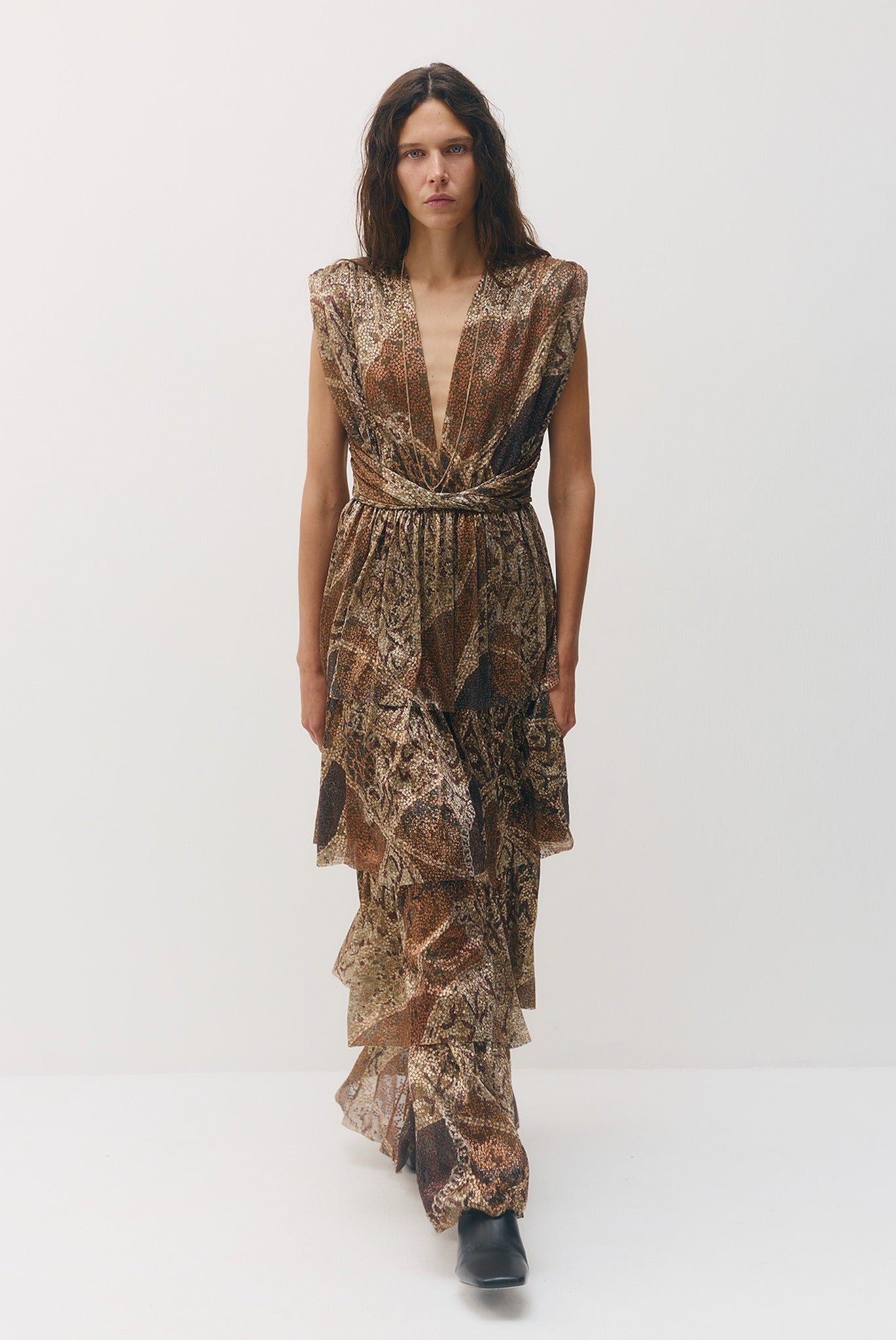 SABINA MUSAYEV - printed_ray_lurex_bronze_gold_print_fw_26_27