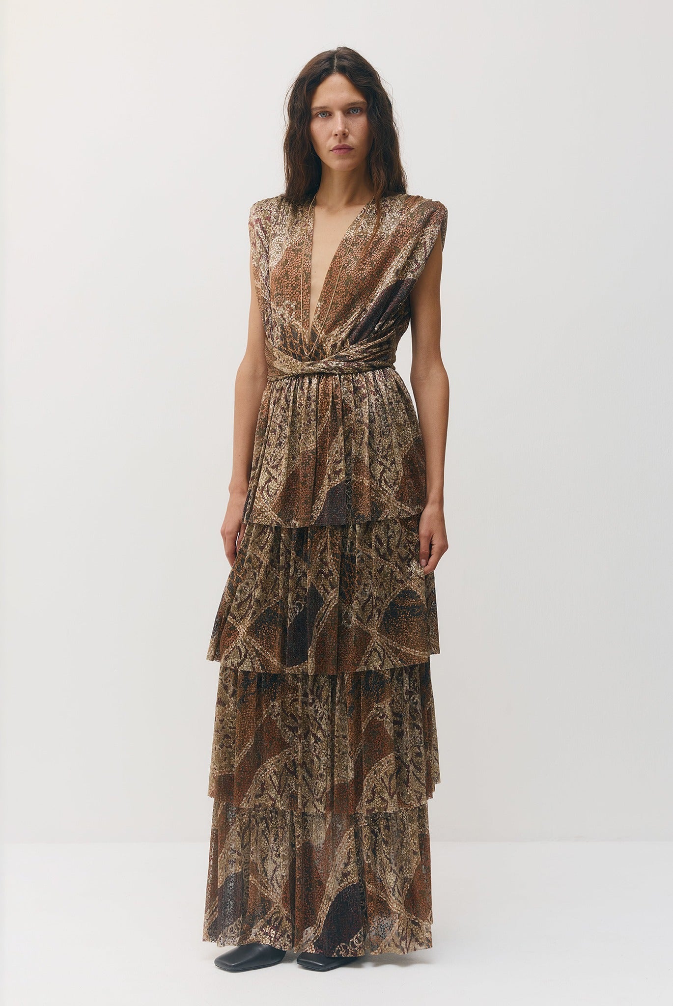 SABINA MUSAYEV - printed_ray_lurex_bronze_gold_print_fw_26_27