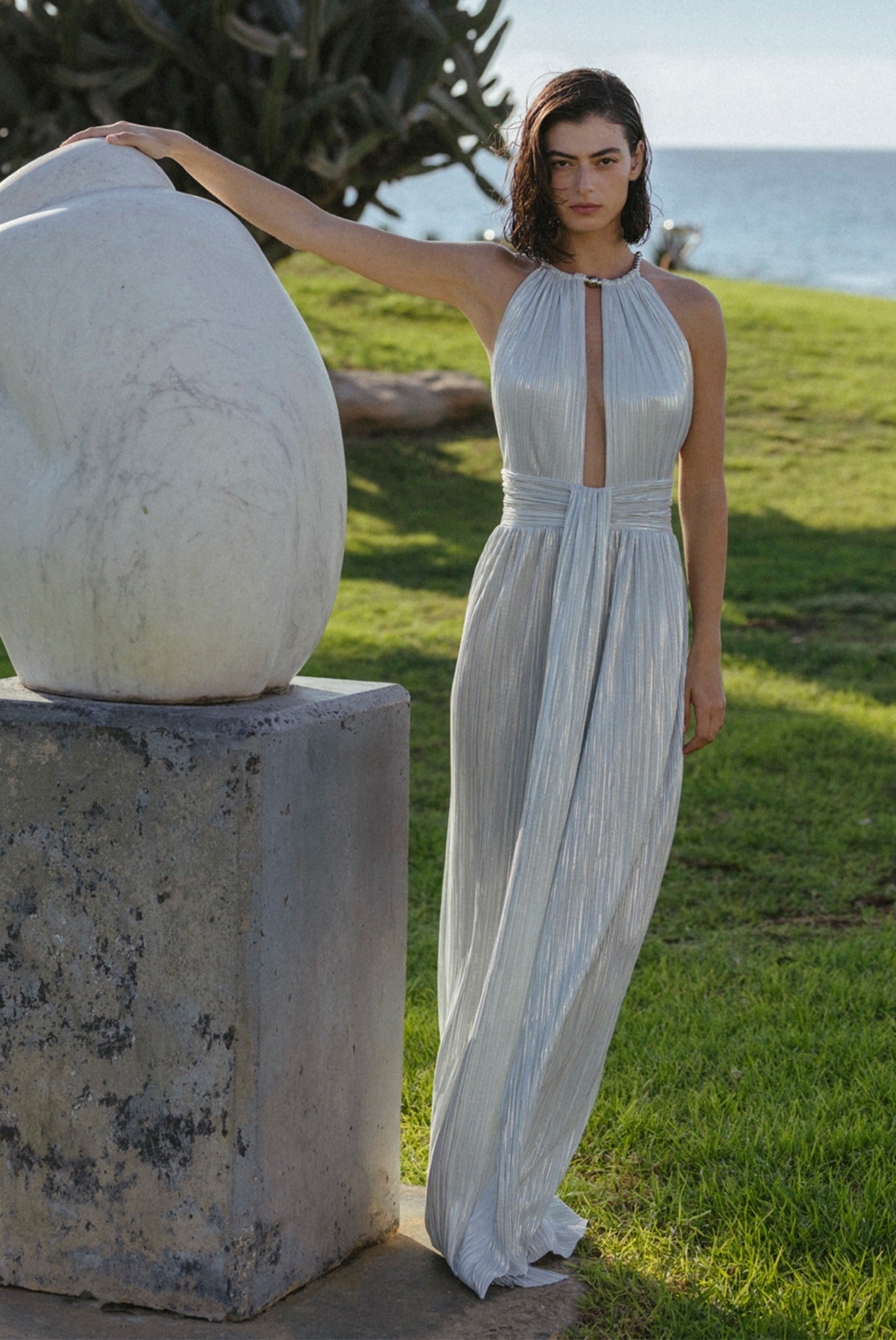 SABINA MUSAYEV - pleated_knit_w_gold_foil_sky_silver_pre_fall_26_27